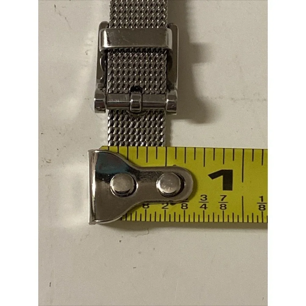 DKNY Watch 3362 Women Silver Tone Rectangle Case Mesh Band 30M‎ *Needs Battery*